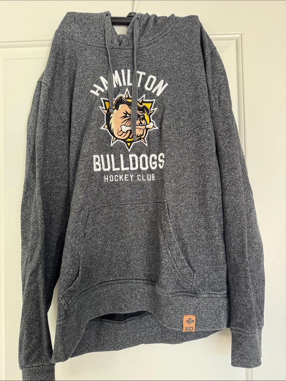 Hamilton Bulldogs Gray Hoodie Sweatshirt - Team Logo Pullover